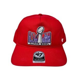 NFL Super Bowl 58 LVIII 47 Brand SnapBack Las Vegas Red Cap